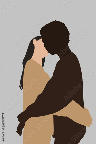 illustration of an international couple 