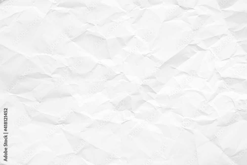 Obraz premium Clean white paper, wrinkled, abstract background.