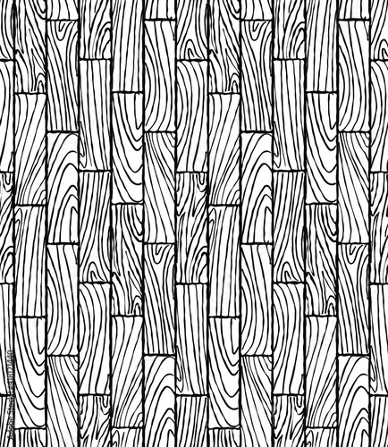 Black and white simple wooden floor. Straight parquet. Seamless pattern.Texture of a wooden parquet. Abstract background of white parquet. Vector illustration.