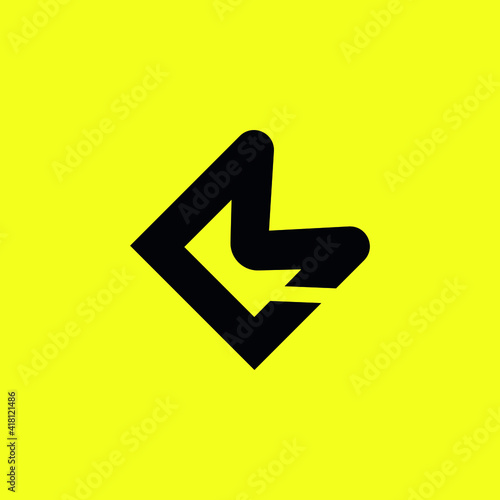 ml lm letter logo design with yellow background