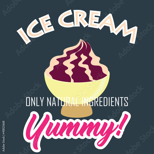 ice cream poster for ice cream store. vector illustration