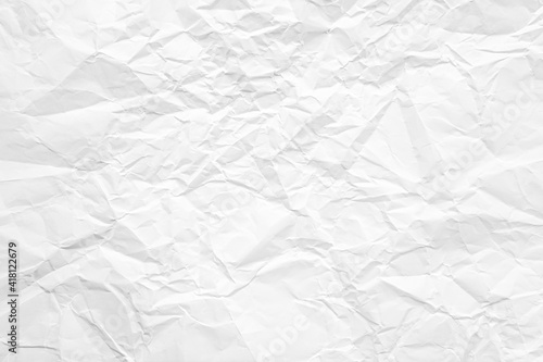 Fototapeta Naklejka Na Ścianę i Meble -  Clean white paper, wrinkled, abstract background.