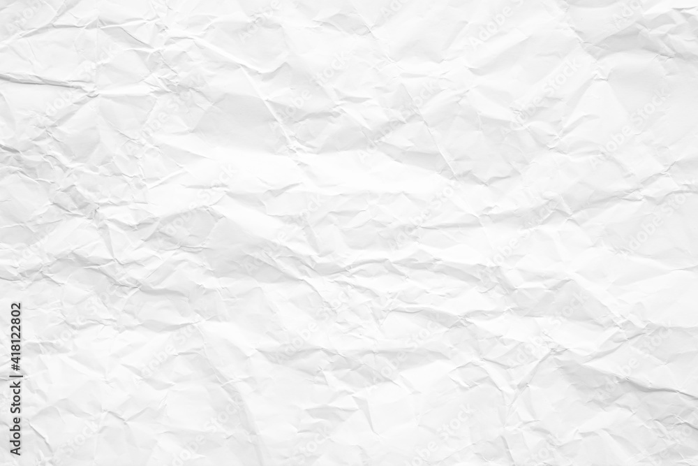 Obraz premium Clean white paper, wrinkled, abstract background.