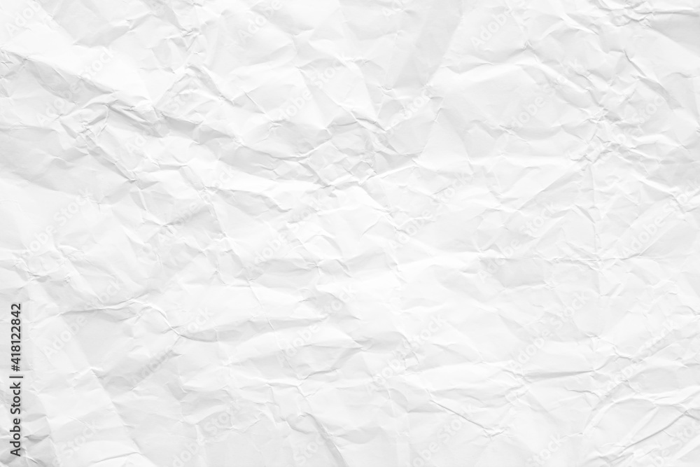 Obraz premium Clean white paper, wrinkled, abstract background.