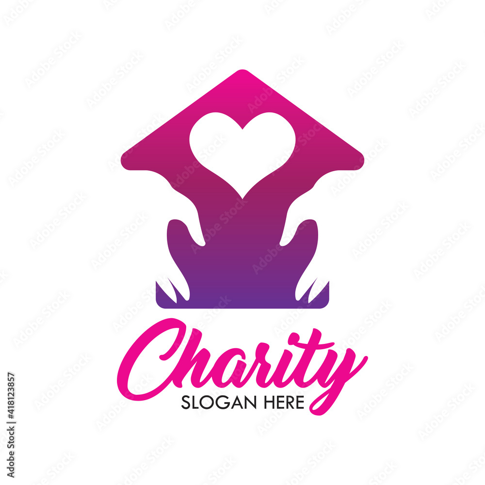 charity and care logo, emblems and insignia with text space for your slogan tagline. vector illustration charity and care logo, emblems and insignia with text space for your slogan tagline. vector illustration