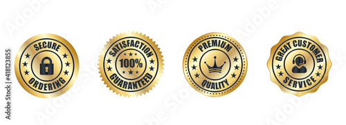 satisfaction guarantee, secure ordering, premium quality, customer service, Money back guarantee, Trust Badges
