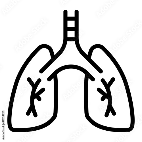 Human respiratory organ, lungs icon