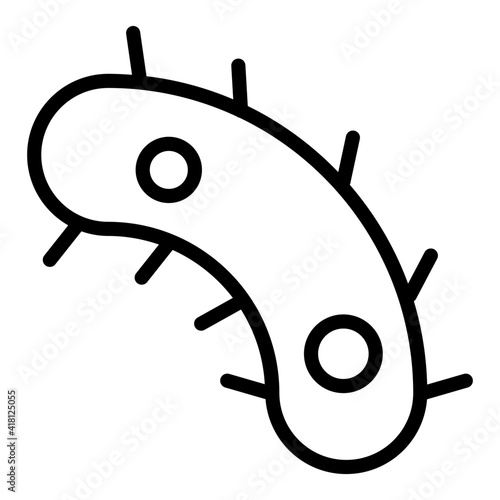 A microorganism icon in linear design, bacteria vector