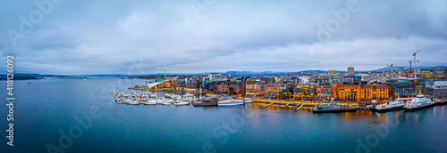 Canvas Print View of Christmas Oslo in the night, Norway
