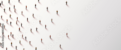 Large group of people on white background. People crowd concept.
