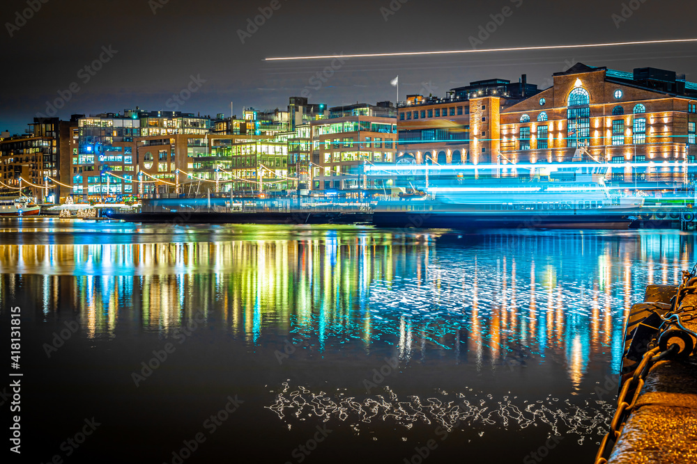 View of Christmas Oslo in the night, Norway