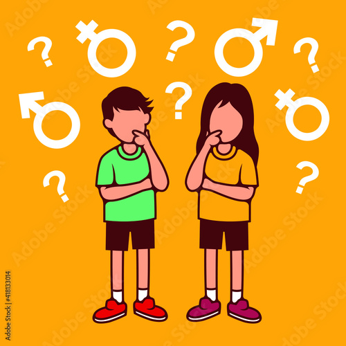 Sex Education For Kids Vector Color Cartoon Illustration - Vector