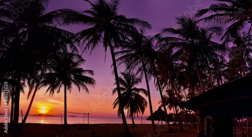 sunset at a tropical beach, paradise © allPhoto Bangkok