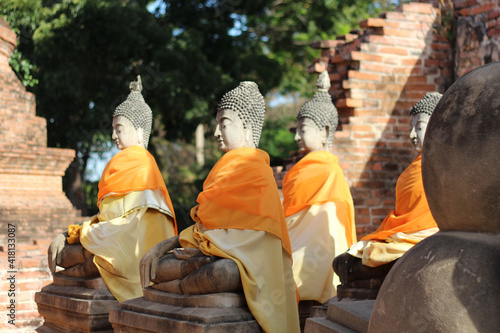 Buddha statue at Wat Phutthaisawan, an ancient attraction in Ayutthaya. photo