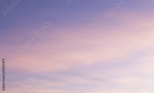 Fototapeta Naklejka Na Ścianę i Meble -  Beautiful image of natural pastel colorful of blue sky and violet clouds in the morning in spring season.  
