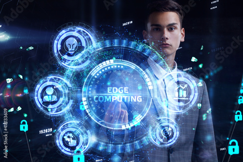 Edge computing modern IT technology on virtual screen. Business, technology, internet and networking concept © photon_photo