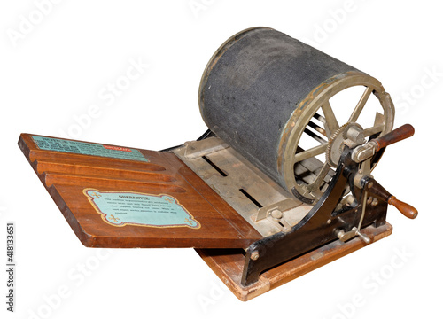 Mimeograph- screen printing machine. 1909 photo