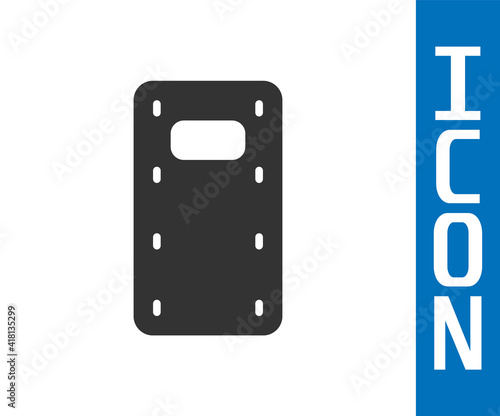Grey Military assault shield icon isolated on white background. Vector.