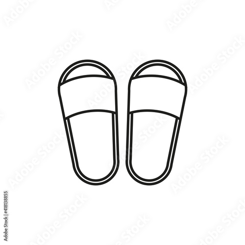 The slipper icon. Simple linear vector illustration on a white background.
