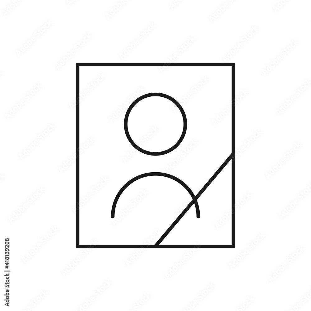 Deceased person portrait line icon. Dead human sign. Funeral outline symbol. Vector isolated on white Deceased person portrait line icon. Dead human sign. Funeral outline symbol. Vector isolated on white