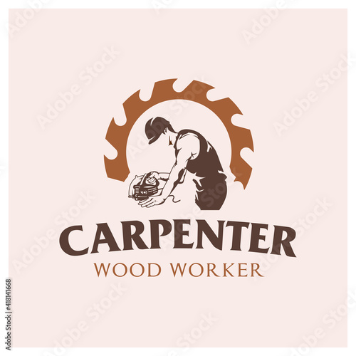 The graphic design of the sawing person is perfect for the carpenter