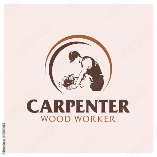 The graphic design of the sawing person is perfect for the carpenter