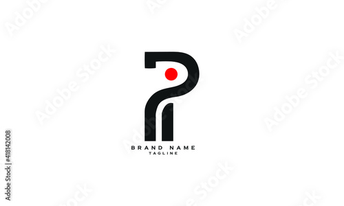 PI, IP, Abstract initial monogram letter alphabet logo design