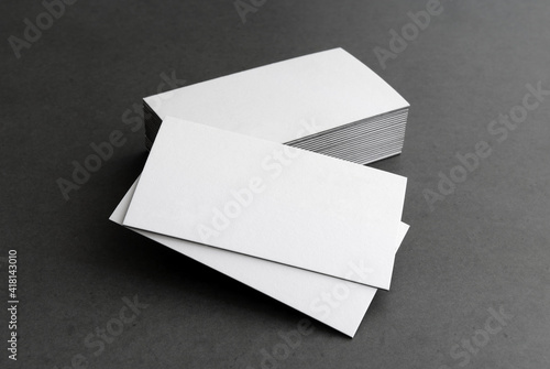 Business cards blank. Mockup on black background.  Copy space for text. © yu_tsai