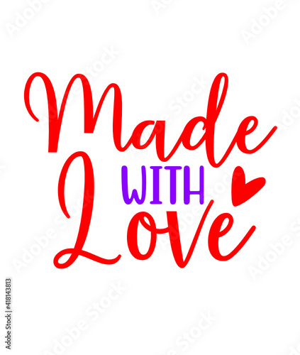 Made with love t shirt design.