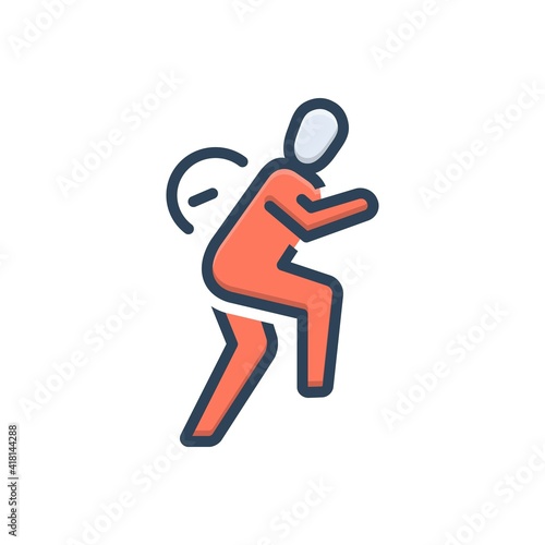 Color illustration icon for slowly