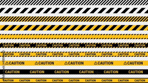 Caution tape, police line and danger tapes. Vector illustration © NWM