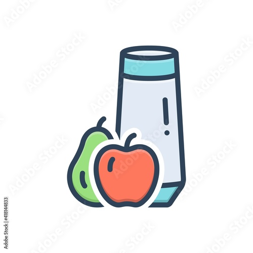 Color illustration icon for truly