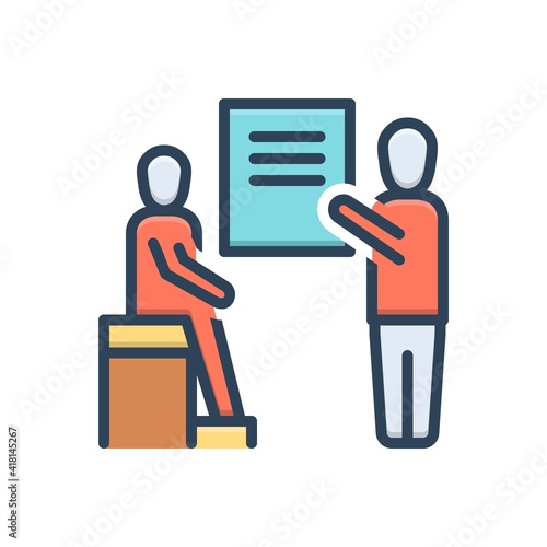 Color illustration icon for explain