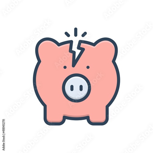Color illustration icon for poverty