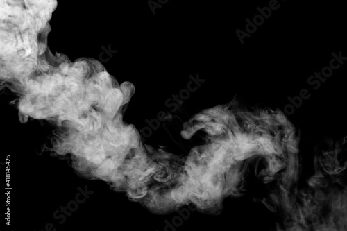 white smoke isolated on black background, abstract powder, water spray, Add smoke effect