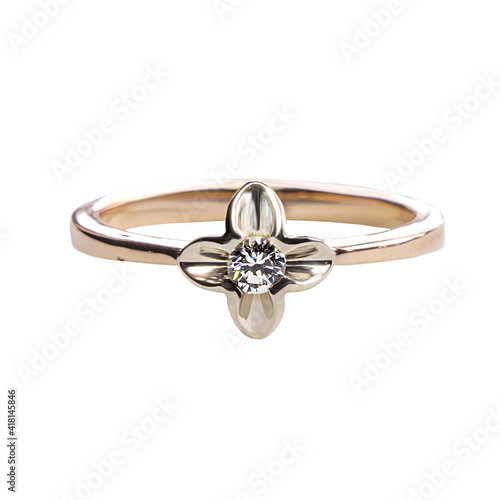 Wallpaper Mural Diamonds Wedding three colors Ring on white isolated background macro diamond zircon stone Torontodigital.ca