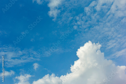 white cloud on blue sky background. cloudscape background. © media-ja