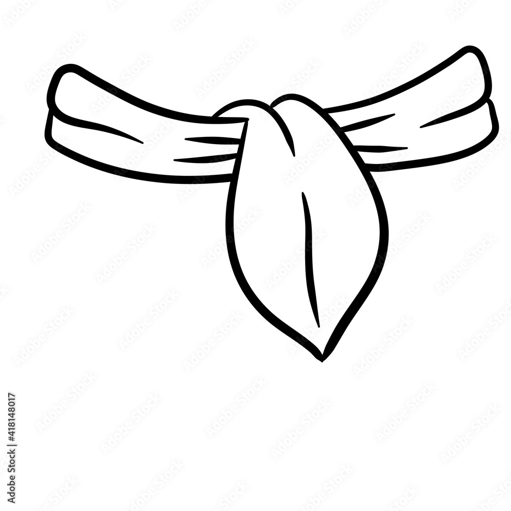 Warm winter scarf. Black and white cartoon illustration. Autumn clothes for the neck. Fashionable neckerchief Warm winter scarf. Black and white cartoon illustration. Autumn clothes for the neck. Fashionable neckerchief