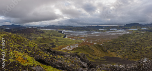 landscape with mountains and clouds