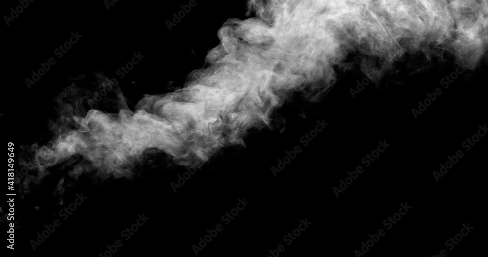 Obraz premium white smoke isolated on black background, abstract powder, water spray, Add smoke effect