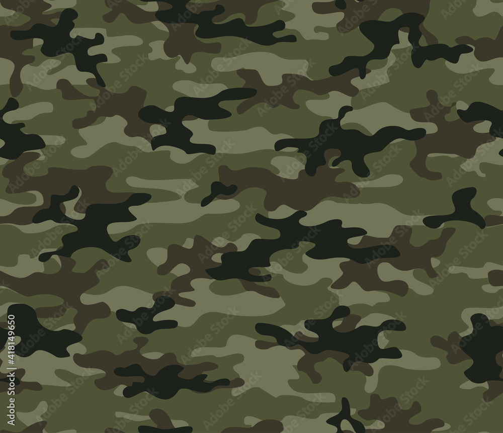 Fototapeta premium Modern camouflage trendy vector template for clothes. Khaki background.