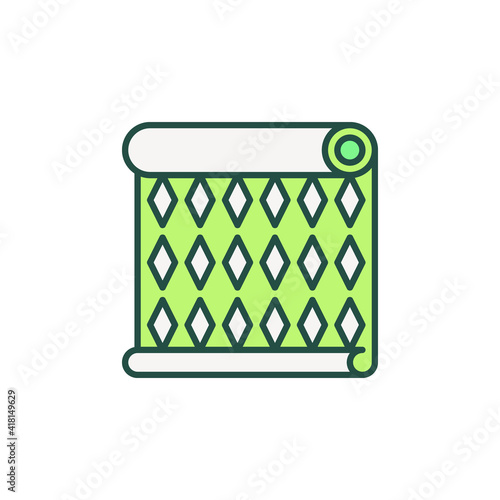 Green Wallpaper Roll vector concept icon or logo element