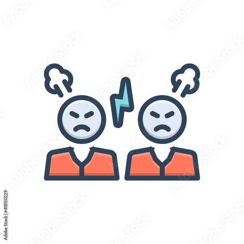 Color illustration icon for argue 