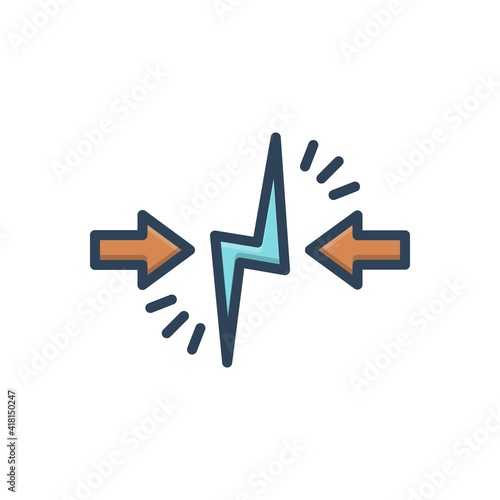 Color illustration icon for argue