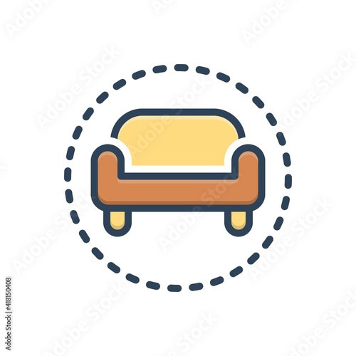 Color illustration icon for comfortable