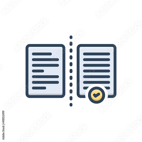 Color illustration icon for comparison 