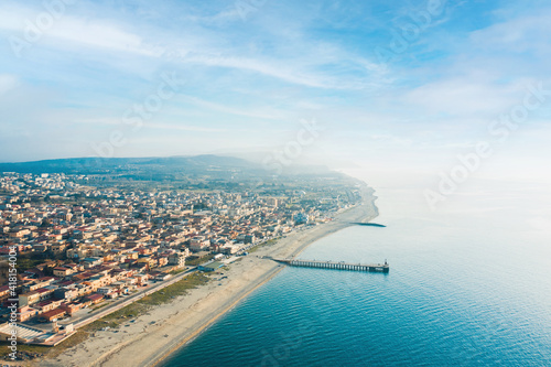 Aerial view of city of Gioia Tauro, Calabria Italy © francescosgura
