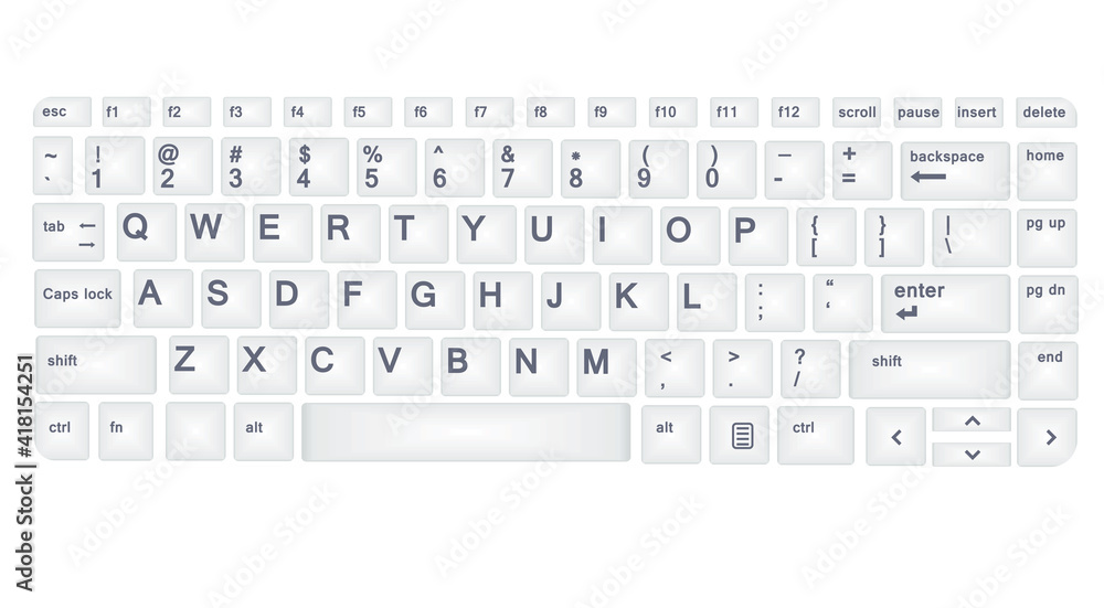 White computer keyboard. vector illustration White computer keyboard. vector illustration