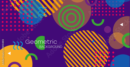 Geometric background. Bauhaus  Memphis minimalist retro poster graphic vector illustration