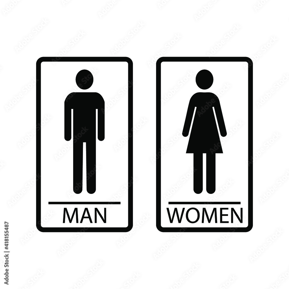 Men women icon - Toilet Restroom Sign. International sign for Restroom ...